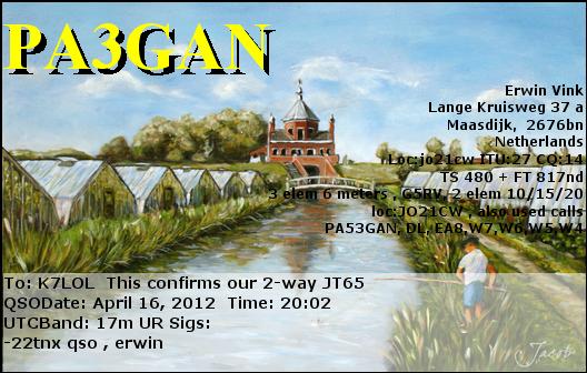 K7LOL ham radio QSL cards