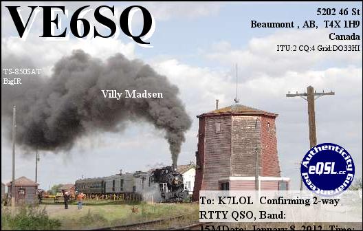 K7LOL ham radio QSL cards