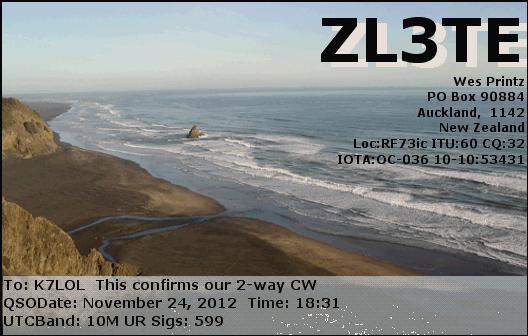 K7LOL ham radio QSL cards